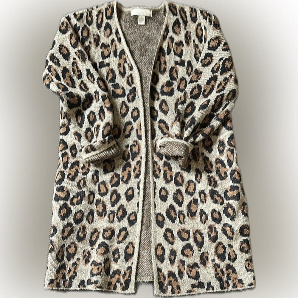 Leopard Print Cardigan Sweater